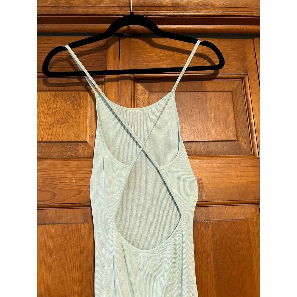 AUTEUR Women's Joan Open Back Rib Knit Maxi Dress Pale Mint Green Size M - Picture 6 of 16